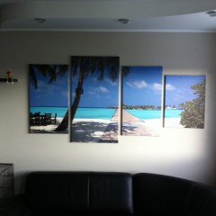 Canvas from 4 parts, palm beach
